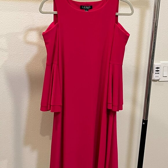 CLASSIC LAUREN by RALPH LAUREN FUCHSIA BELL SLEEVE DRESS SIZE 0 - Picture 1 of 4